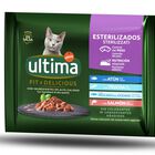 Comida h&uacute;meda gato Ultima Fit & Delicious pescado pack 4
