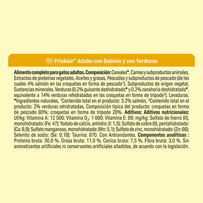 Alimento seco para gato adutlto Friskies 4kg Salm&oacute;n y verduras