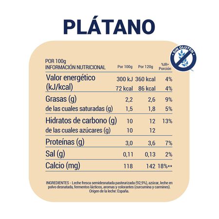 Yogur Danone pack 4 plátano