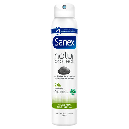 Desodorante spray Sanex Natur Protect piel normal 24h con piedra de alumbre 200ml