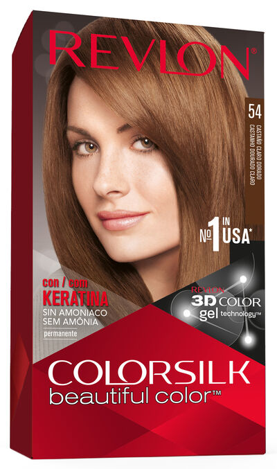 Tinte de cabello sin amoníaco Revlon Colorsilk nº54 castaño claro dorado
