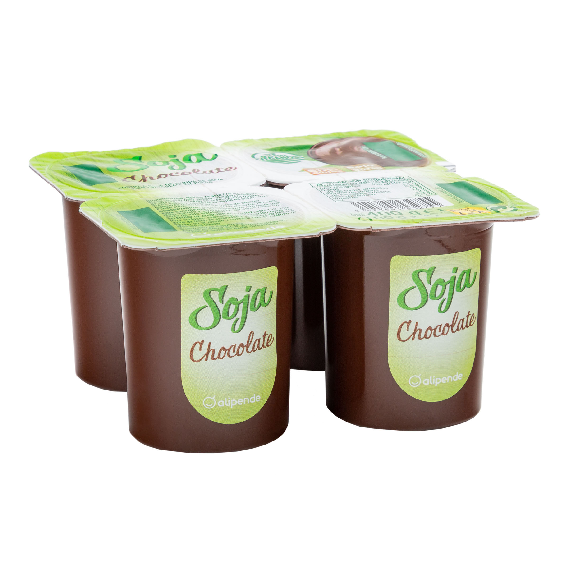Postre a base de soja Alipende pack 4 chocolate