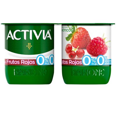 B&iacute;fidus probi&oacute;tico Activia 0% pack 4 frutos rojos