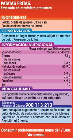 Patatas fritas lisas Alipende 300g