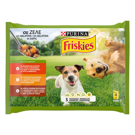 Comida húmeda Purina perro adulto en gelatina con pollo, cordero y buey 400g