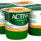 B&iacute;fidus Activia soja pack 4 mango y papaya