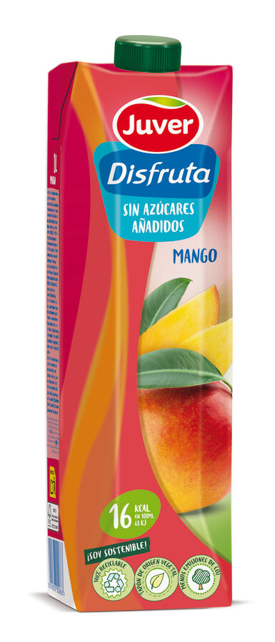 Bebida sin azúcar añadido de mango, limón y maracuyá Disfruta Juver 1l