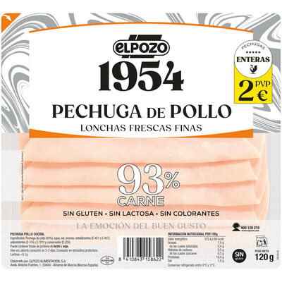 Pechuga de pollo en lonchas Elpozo 120g