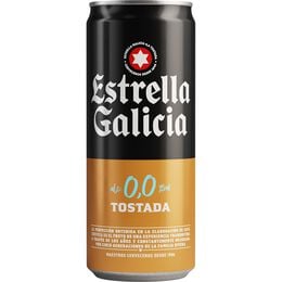 Cerveza 0,0 tostada ESTRELLA GALICIA, lata 33 cl