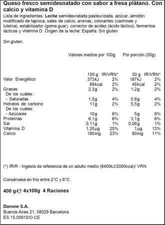 Petit maxi Danonino pack 4 fresa y pl&aacute;tano