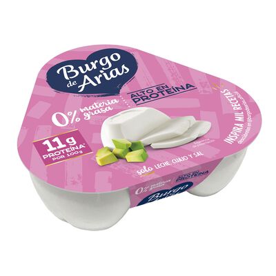 Queso fresco 0% materia grasa Burgo de Arias pack 3 uds