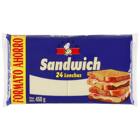Queso sándwich en lonchas Chef Bruno 24 uds 450g