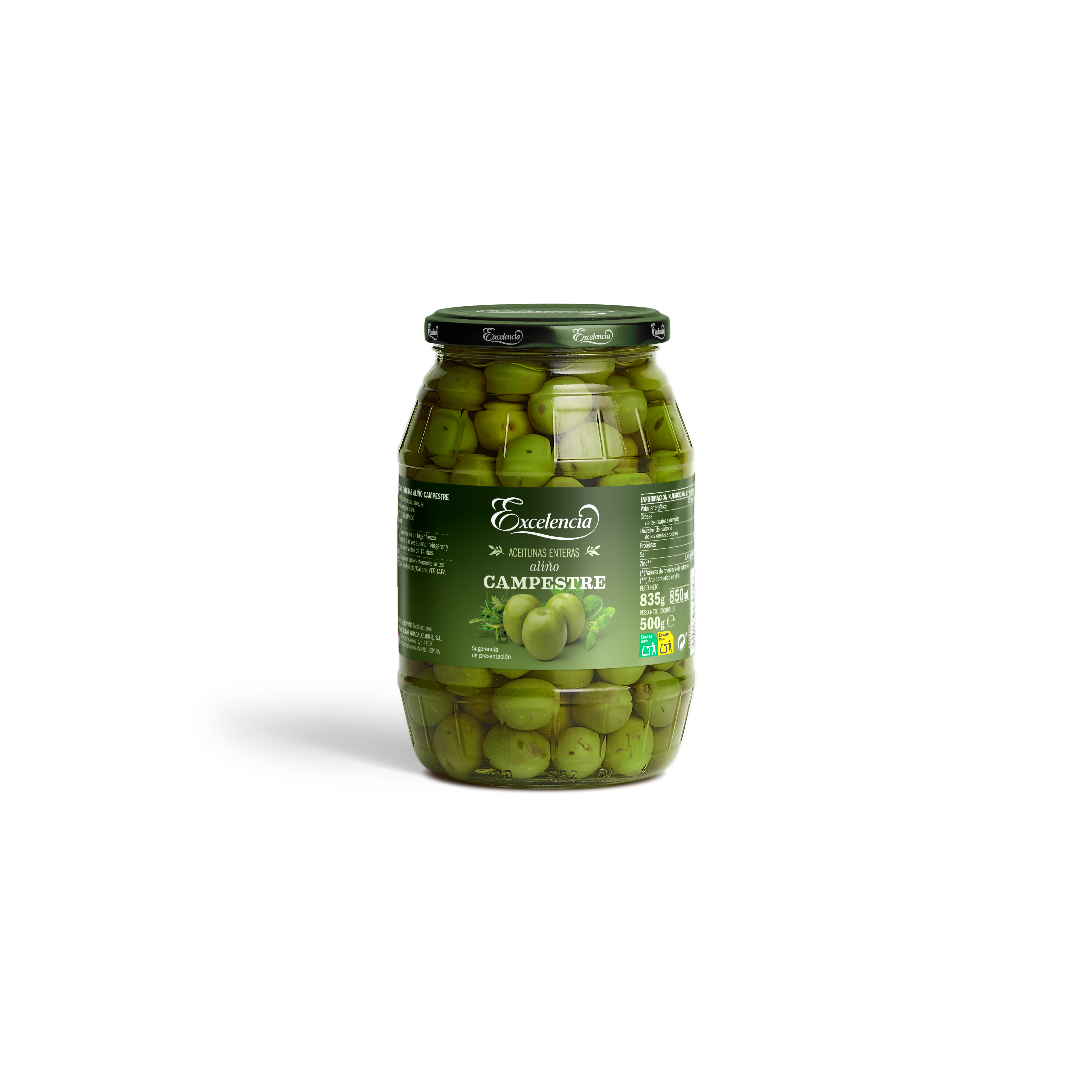 Aceituna con hueso aliñadas estilo Campestre Excelencia 500g