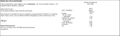 Salsa asturianas 190g cinco pimientas