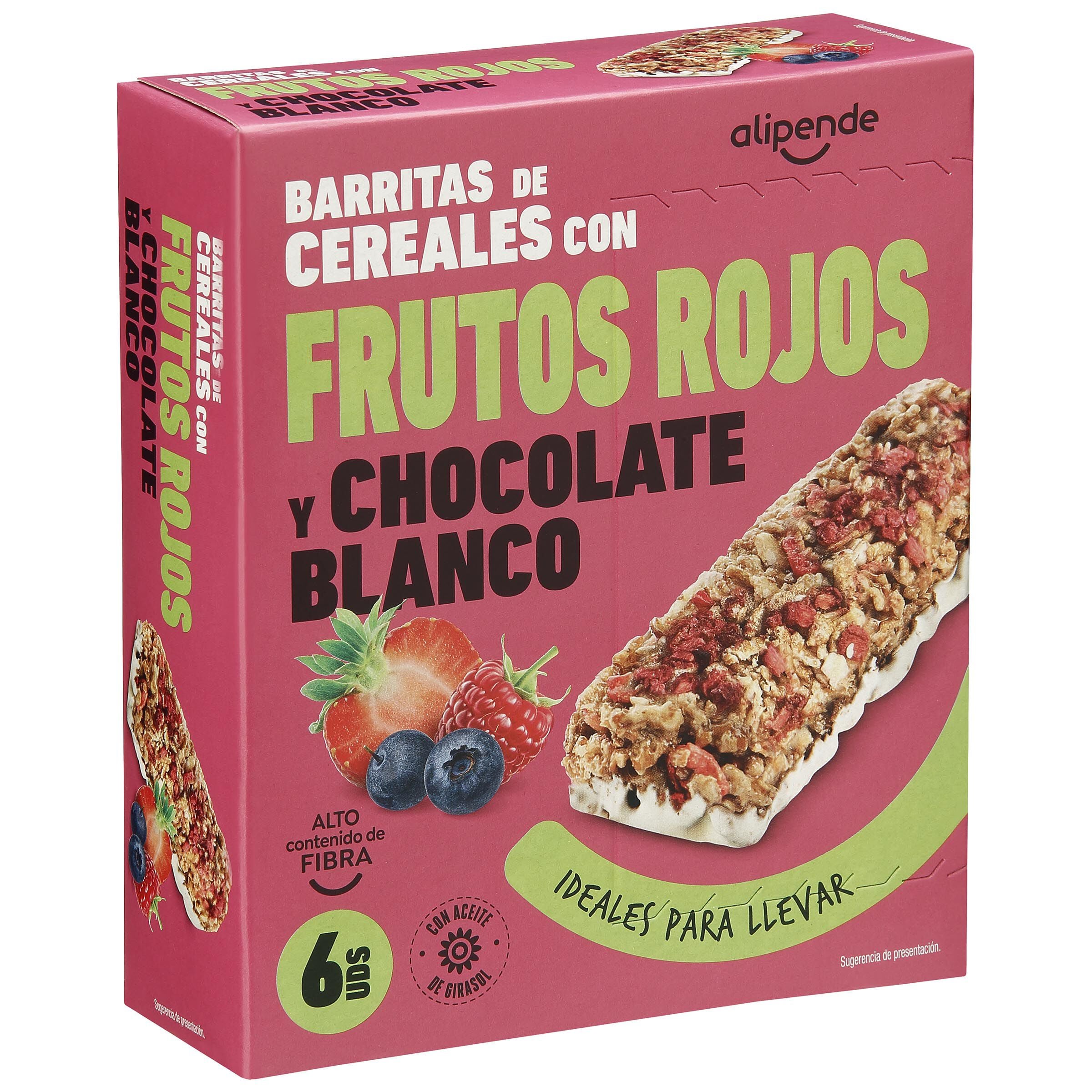 Barritas de cereales Alipende 129g con frutos rojos