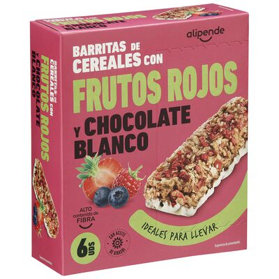 Barritas de cereales Alipende 129g con frutos rojos