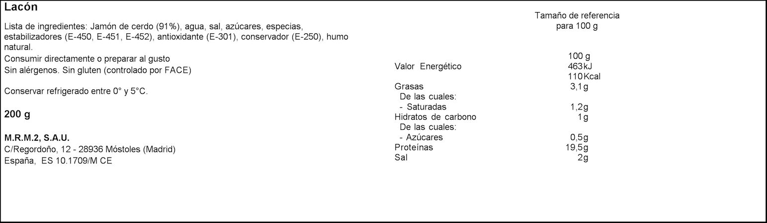 Lacón en tapas calidad extra Mrm 200g
