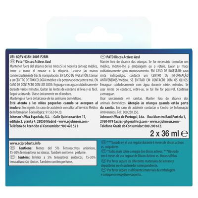 Desinfectante Discos Activos Pato Recambio 2 Unidades Azul