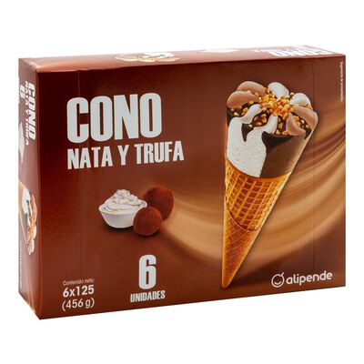 Helado cono Alipende 6 uds nata y trufa
