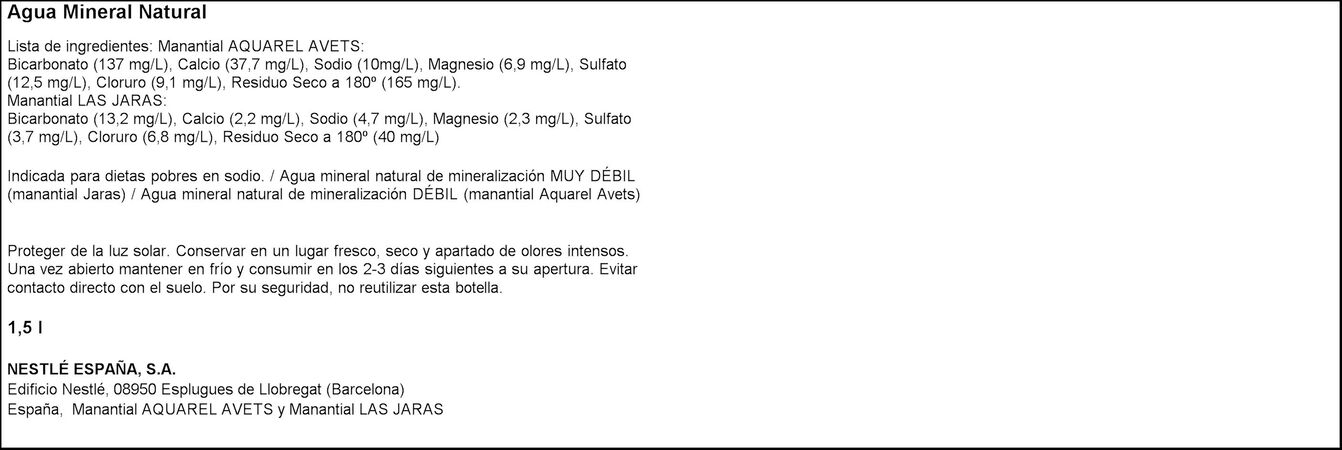 Agua Aquarel Nestlé 1,5l