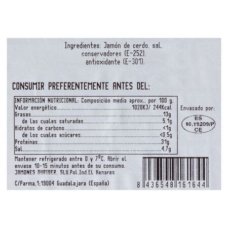 Jamón gran reserva duroc en lonchas Magno 90g