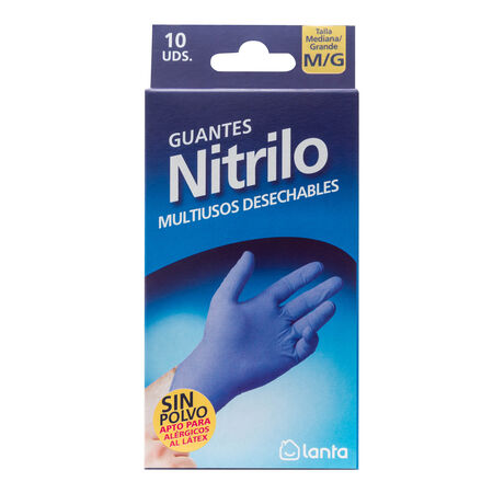 Guantes de nitrilo desechables Lanta 10 uds talla mediana/grande