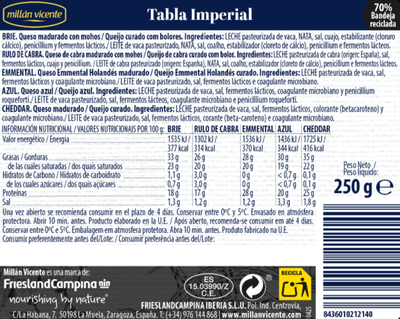 Tabla queso imperial Millán Vicente 250gr
