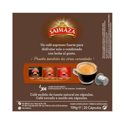 Caf&eacute; espresso fuerte Saimaza 20 c&aacute;psulas