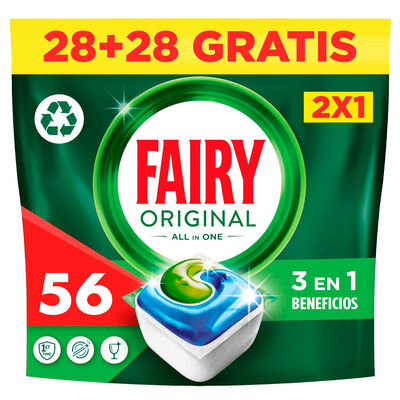 Detergente lavavajillas Fairy 28+28 unidades Original