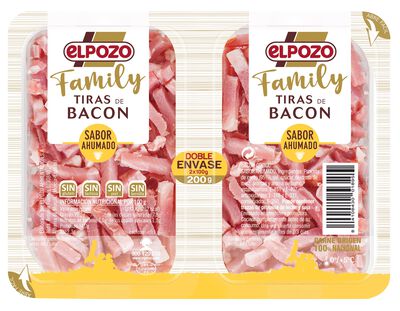 Bacon tiras sin lactosa 2x100g Elpozo Family