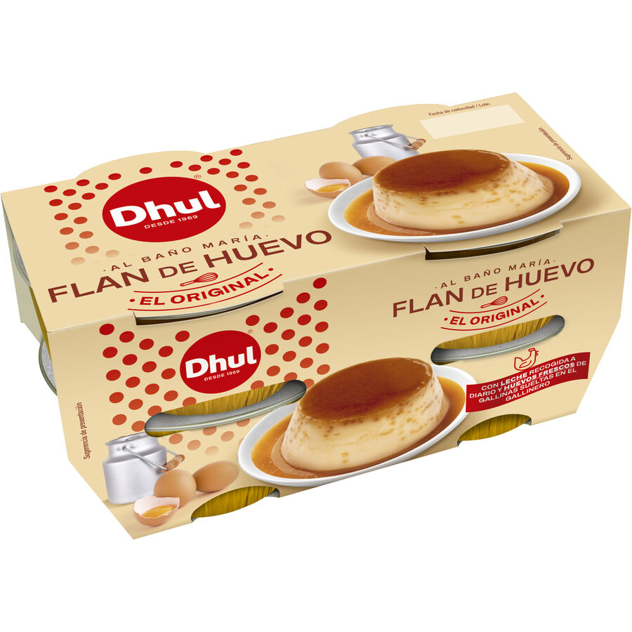 Flan de huevo sin glúten Dhul pack 4 al baño maria