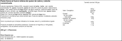 Pasta fresca gourmet relleno queso cabra Rana 250g