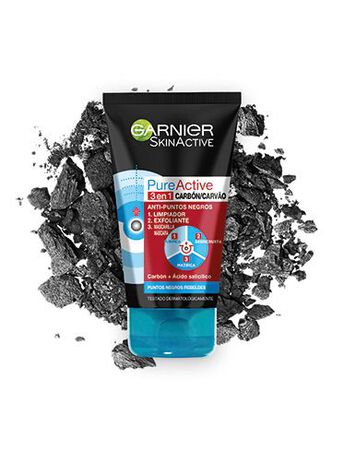 Gel exfoliante Garnier 150ml pure active 3 en 1 carbón
