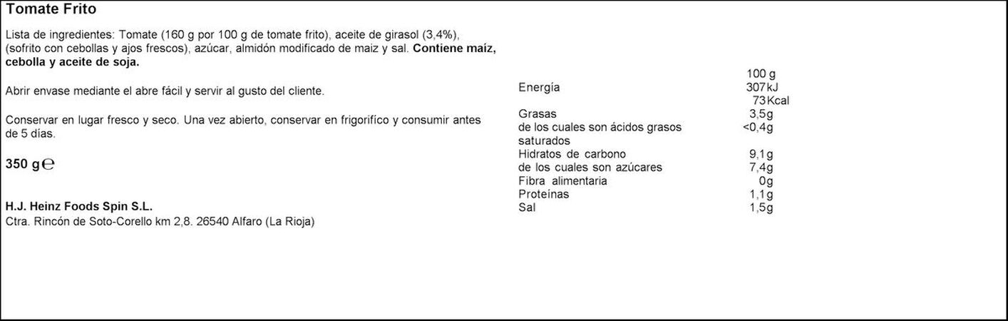 Tomate frito sin gluten abre fácil Orlando350g