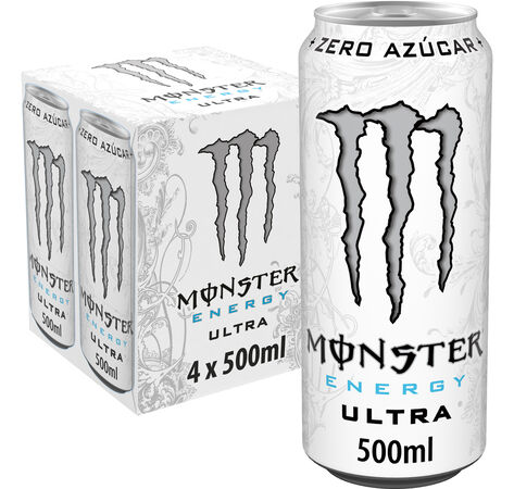 Bebida energética sin azúcar añadido Monster 50cl pack 4 taurina ginseng