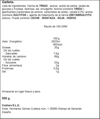 Galleta Cu&eacute;tara Napolitanas 426g +17%