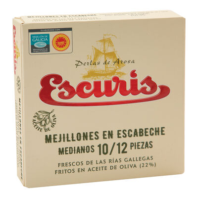 Mejillón escabeche Escuris 70g 10/12