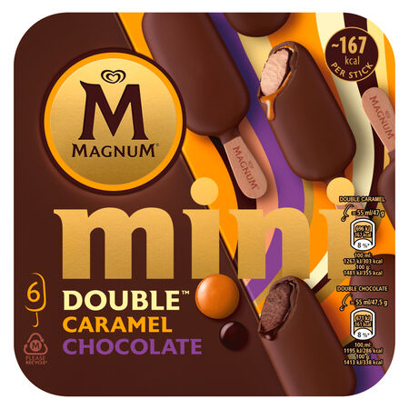 Helado Magnum mini double caramelo y chocolate 6 uds