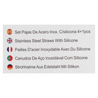 Pajitas de acero y silicona 4+1