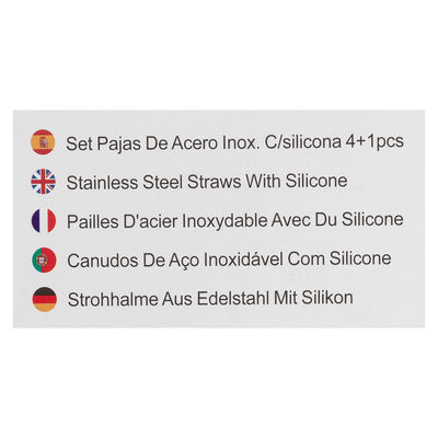Pajitas de acero y silicona 4+1