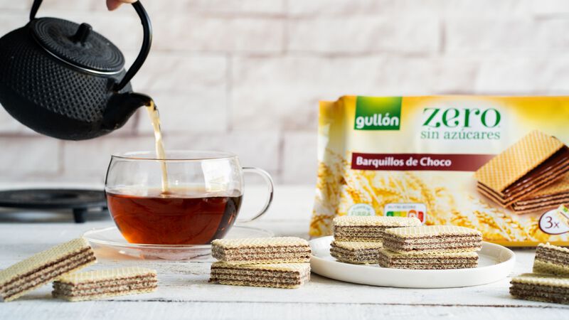 Barquillo relleno crema chocolate s/azúcar Gullón 180g