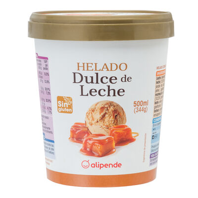 Helado en tarrina premium Alipende 500ml dulce de leche