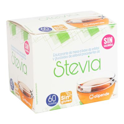Edulcorante stevia en sobres Alipende 60 unid