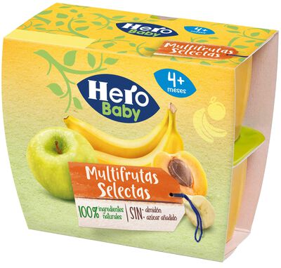 Tarro Hero Solo multifruta desde 4meses pack 4 100g