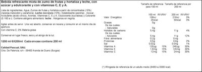 Zumo mediterr&aacute;neo con leche Bifrutas Pascual pack 6