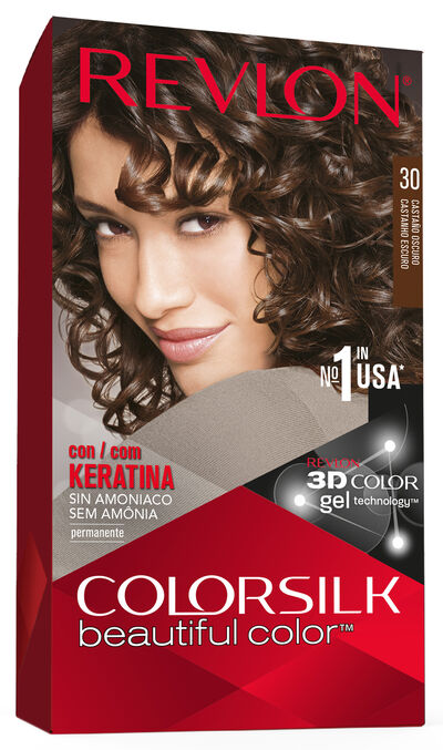 Tinte de cabello sin amon&iacute;aco Revlon Colorsilk n&ordm; 30 casta&ntilde;o oscuro