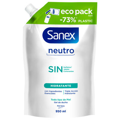 Gel de ducha Sanex Ecopack 950 ml neutro, hidratante