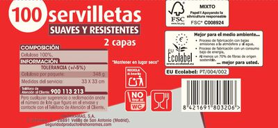 Servilletas Lanta 100 uds doble capa