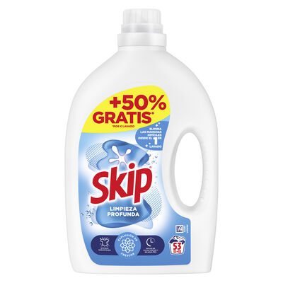 Detergente líquido Skip Limpieza Profunda 35+18 lavados 50% GRATIS