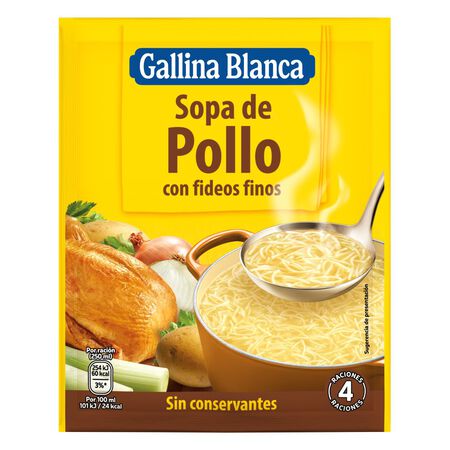 Sopa Gallina Blanca 71g pollo con fideos finos
